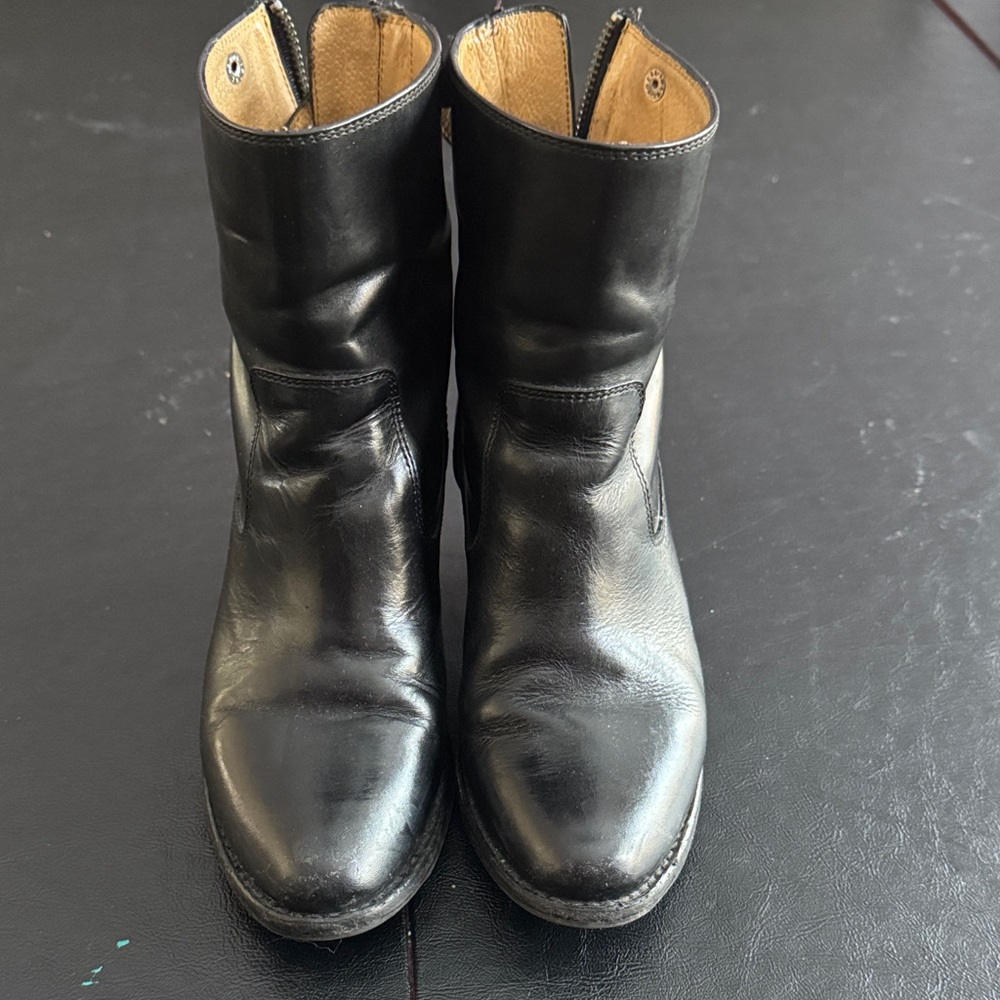 Black Leather FRYE Ankle Boots